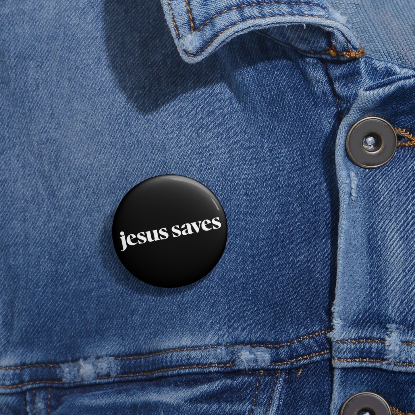 Jesus Saves Button Pin